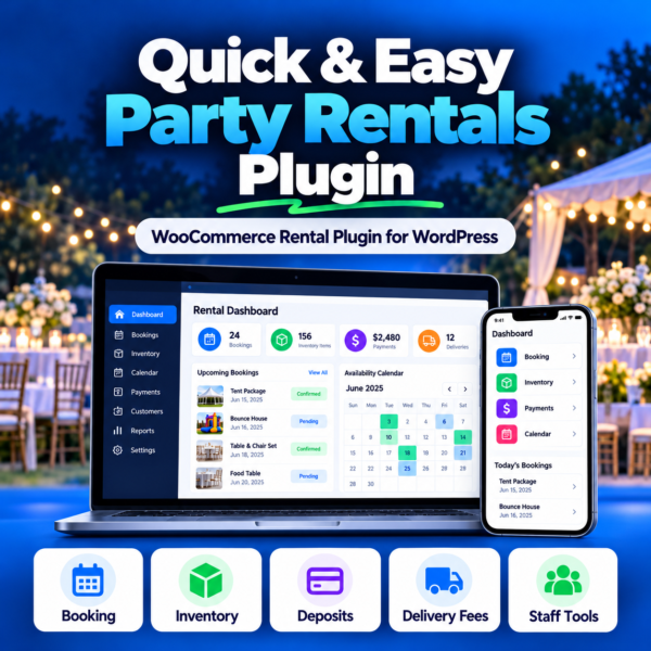 Quick And Easy Party Rentals Plugin